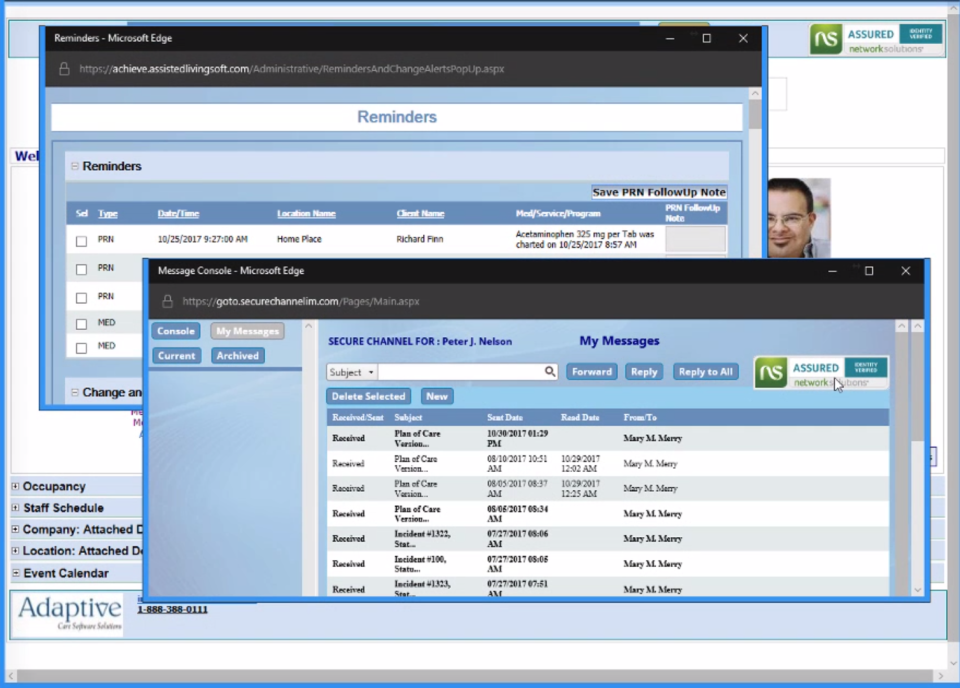 screenshot of Adaptive Care